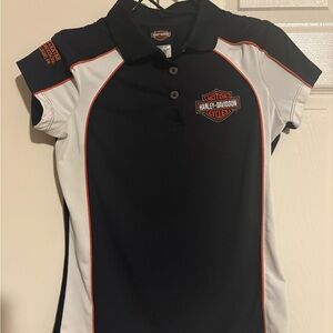Harley-Davidson Black, White & Orange Trim Women’s Polo